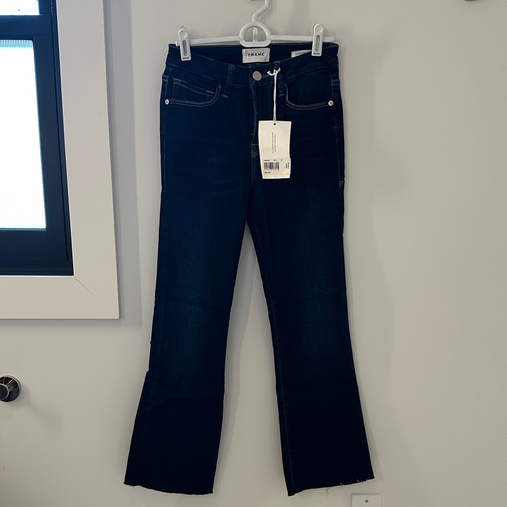 Frame Denim Women's Dark Indigo Wide Leg Jeans